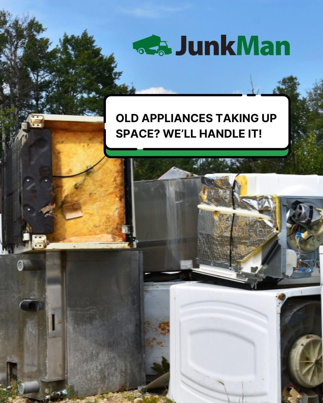 Old household appliances ready for removal by Vegas JunkMan in Las Vegas.